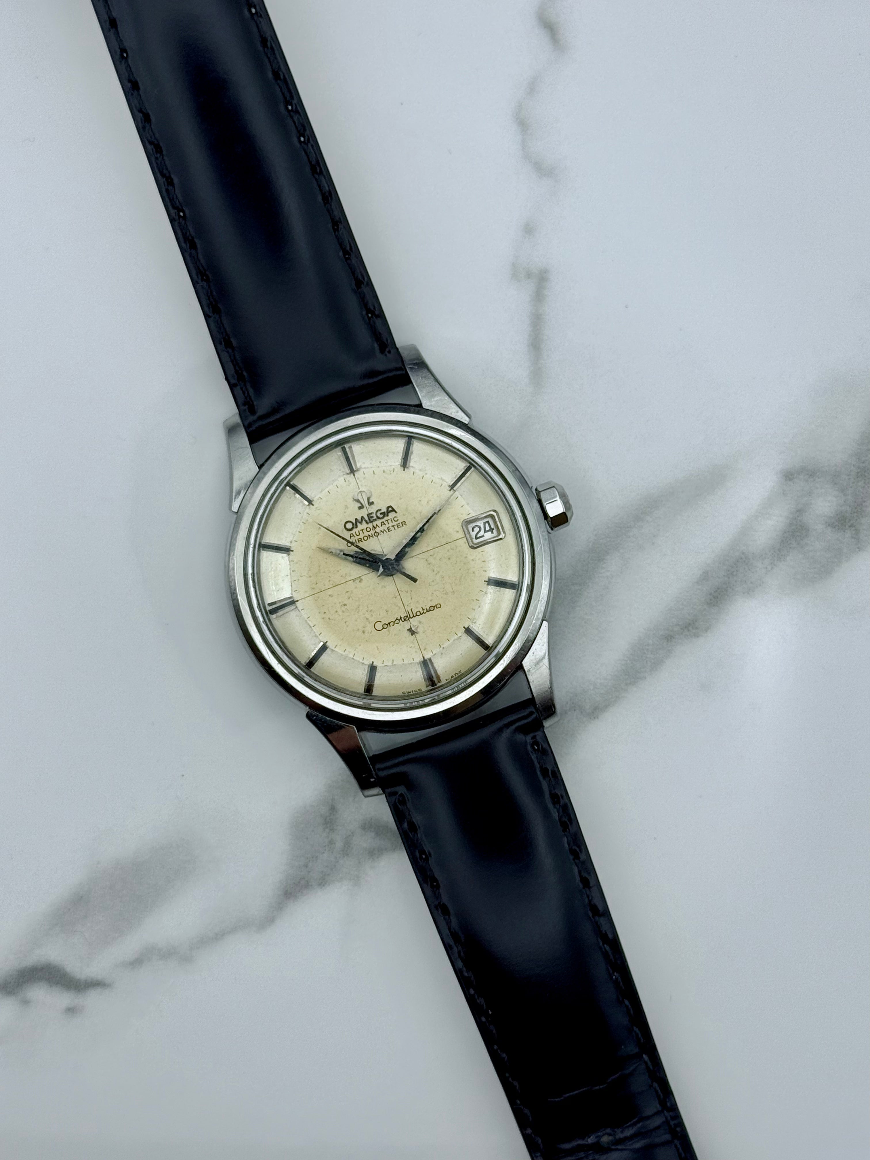 Omega Constellation Pie Pan Calendar 60s