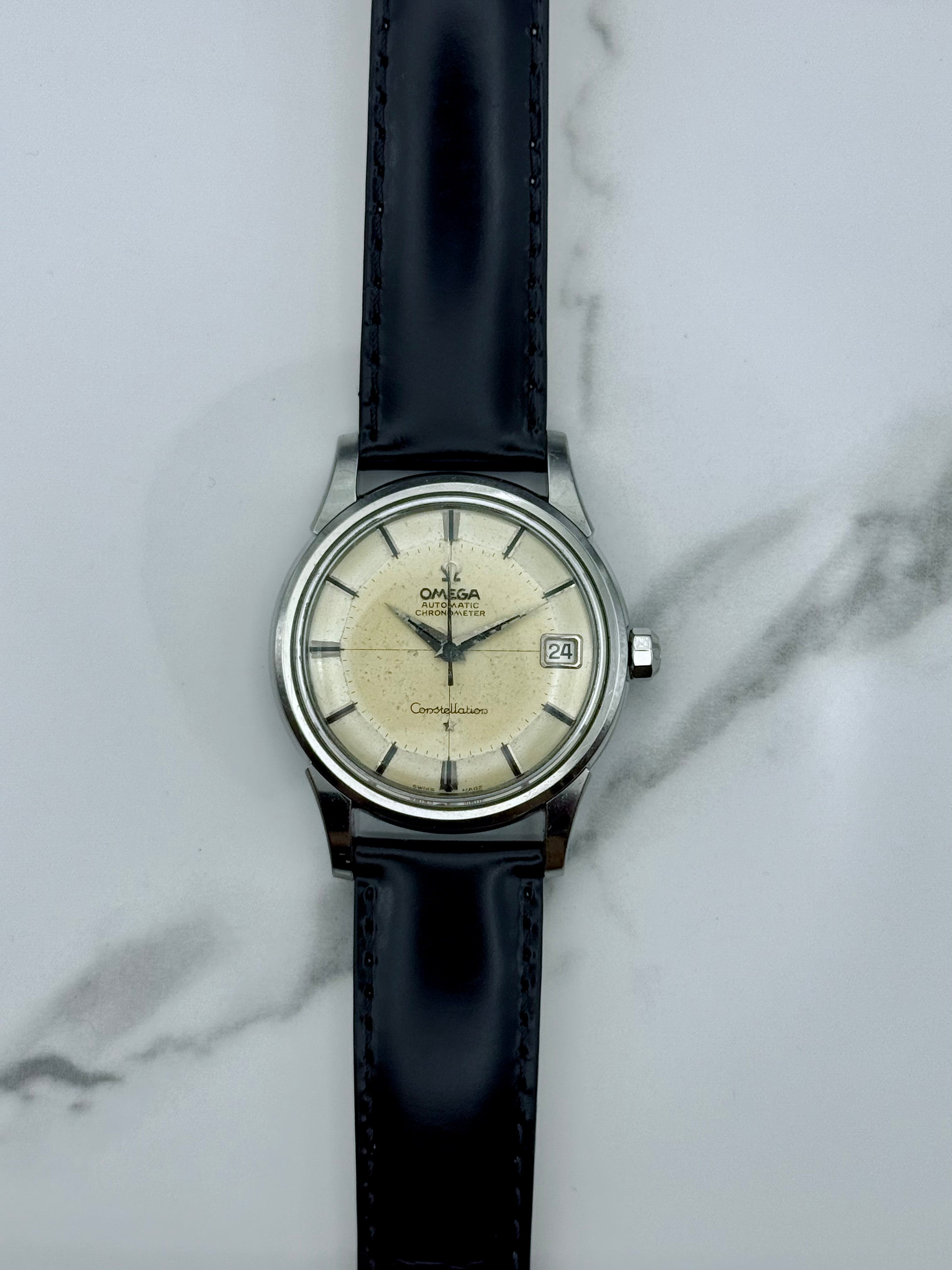 Omega Constellation Pie Pan Calendar 60s