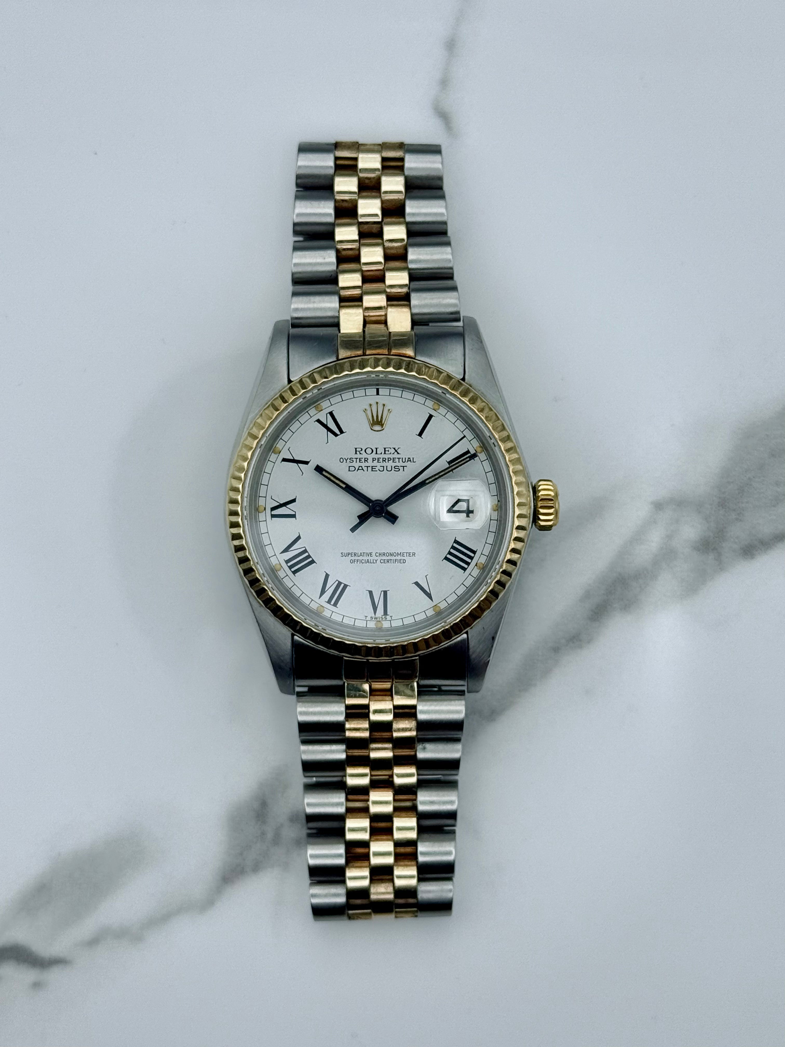 1980s Rolex Datejust White "Buckley" Dial